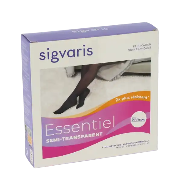 Sigvaris Essentiel Semi-transparent Chaussettes  Femme Classe 2 Épice Medium Normal