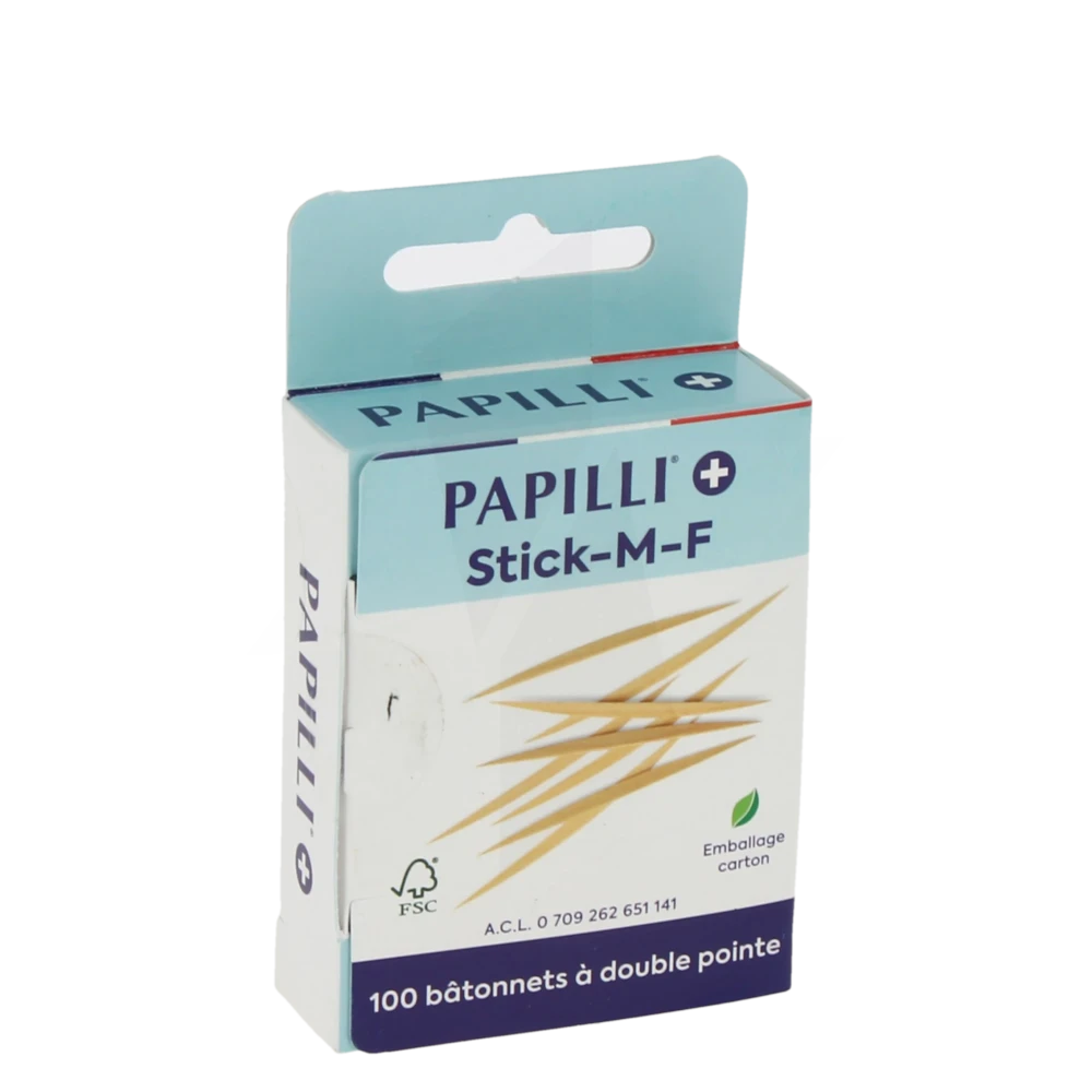 Papilli Stick M.f Bâtonnet Inter-dentaire Bois Double Pointe B/60