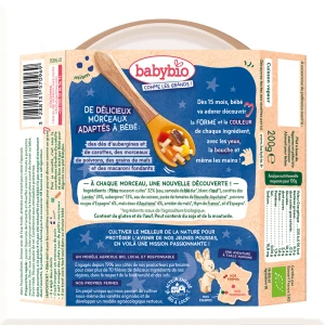 Babybio Alimentation Infantile Bonne Nuit Macaroni Légumes Du Soleil Carotte Maïs Assiette/200g