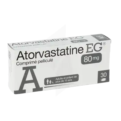 Atorvastatine Eg Labo 80 Mg, Comprimé Pelliculé à FLEURANCE