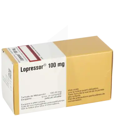 Lopressor 100 Mg, Comprimé Pelliculé Sécable à Ris-Orangis