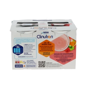 Clinutren Dessert 2.0 Kcal Nutriment Fraise 4 Cups/200g