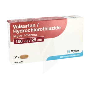 Valsartan/hydrochlorothiazide Viatris 160 Mg/25 Mg, Comprimé Pelliculé