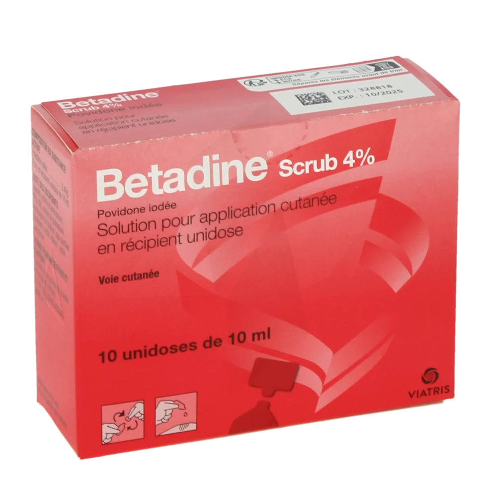 Betadine Scrub 4 %, Solution Pour Application Cutanée En Récipient Unidose