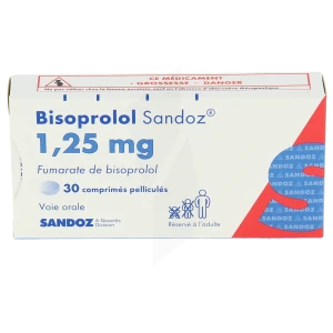 Bisoprolol Sandoz 1,25 Mg, Comprimé Pelliculé