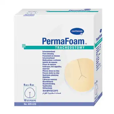 Permafoam® Trachéostomy Pansement Hydrocellulaire En Mousse 8 X 8 Cm - Boîte De 10 à CHALON SUR SAÔNE 