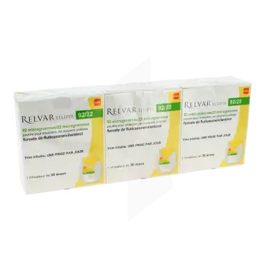 Relvar Ellipta 92 Microgrammes/22 Microgrammes, Poudre Pour Inhalation, En Récipient Unidose à CHAMPAGNOLE