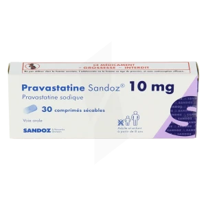 Pravastatine Sandoz 10 Mg, Comprimé Sécable