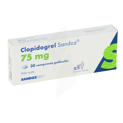 Clopidogrel Sandoz 75 Mg, Comprimé Pelliculé à Paris