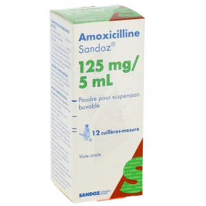 Amoxicilline Sandoz 125 Mg/5 Ml, Poudre Pour Suspension Buvable