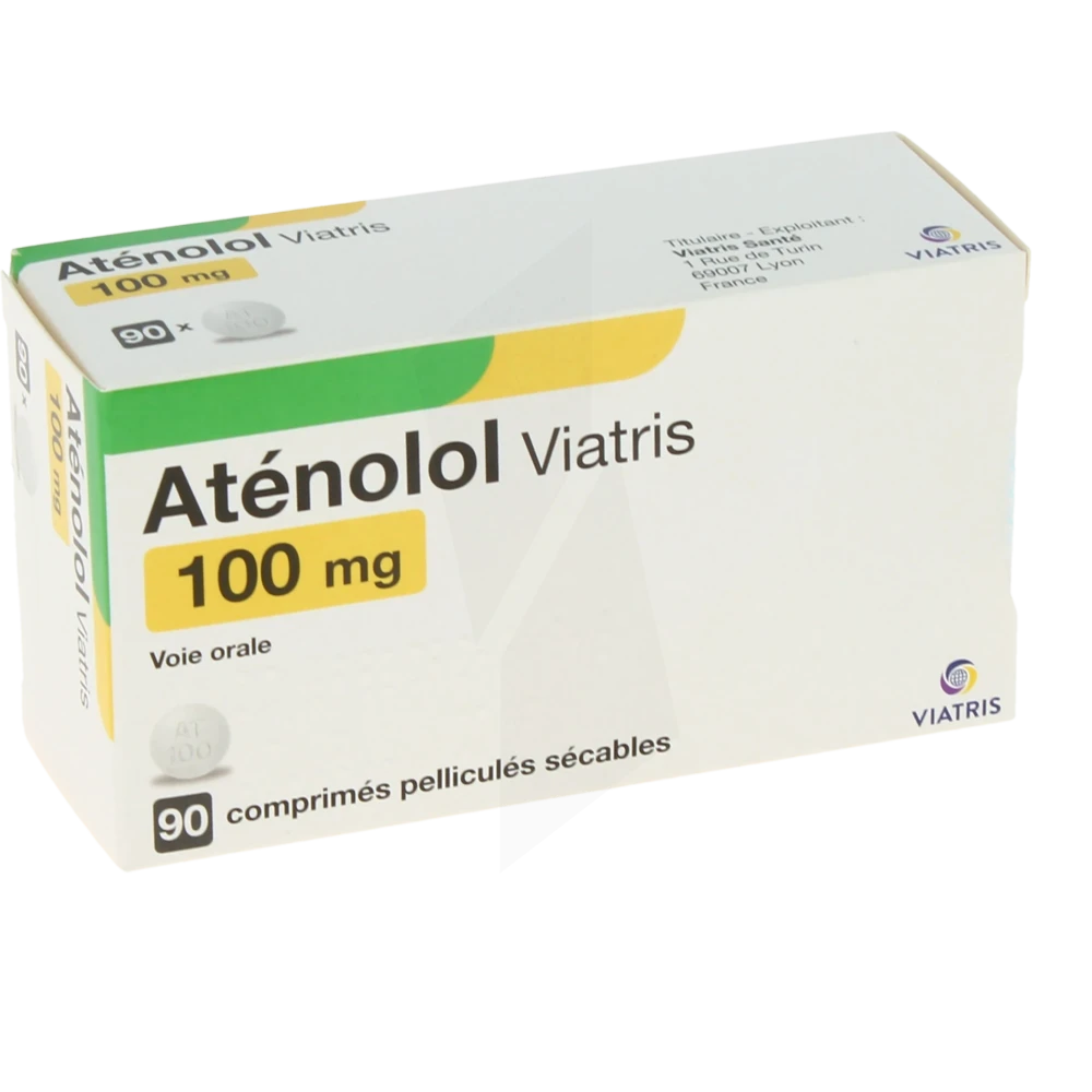 Atenolol Viatris 100 Mg, Comprimé Pelliculé Sécable