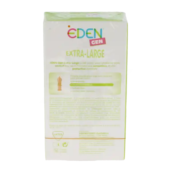 Eden Gen Préservatif Extra Large Latex Lubrifié B/12