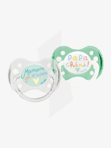 Dodie Duo - Sucette Anatomique Silicone 0-6mois Papa Maman B/2