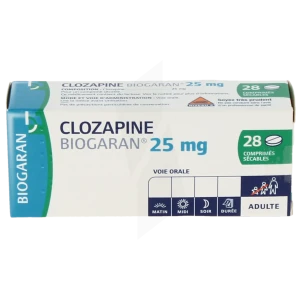 Clozapine Biogaran 25 Mg, Comprimé Sécable