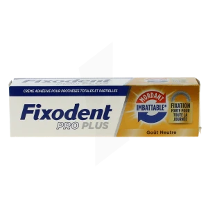 Fixodent Pro Plus Mordant Imbattable Crème Adhésive Tube De 40 G