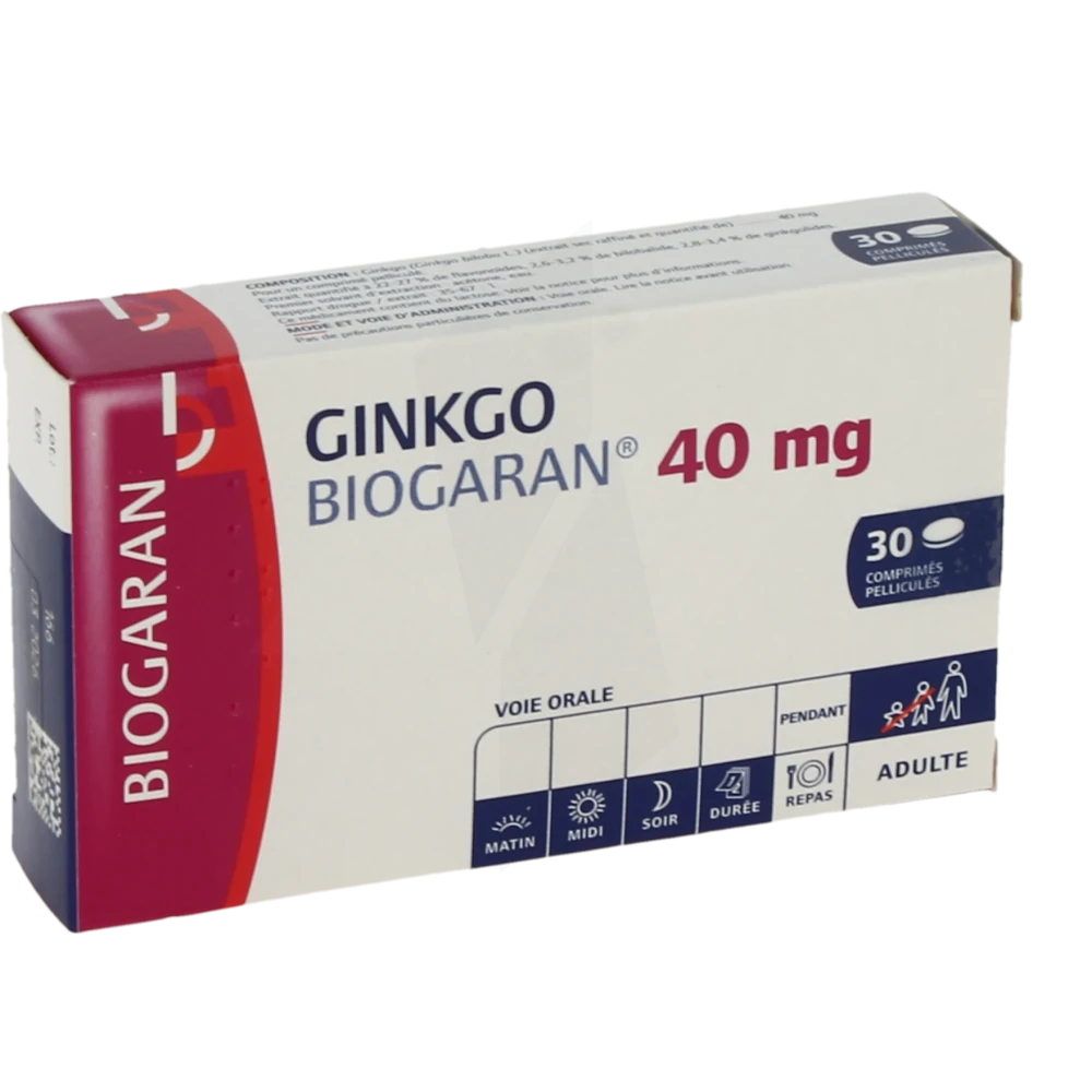 Ginkgo Biogaran 40 Mg, Comprimé Pelliculé