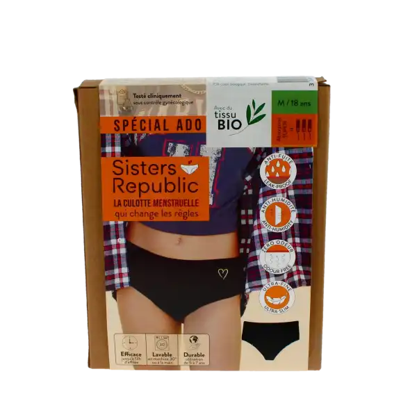 Sisters Republic Tatoo Shorty Menstruelle Bikini Flux Super Coeur T18a/m