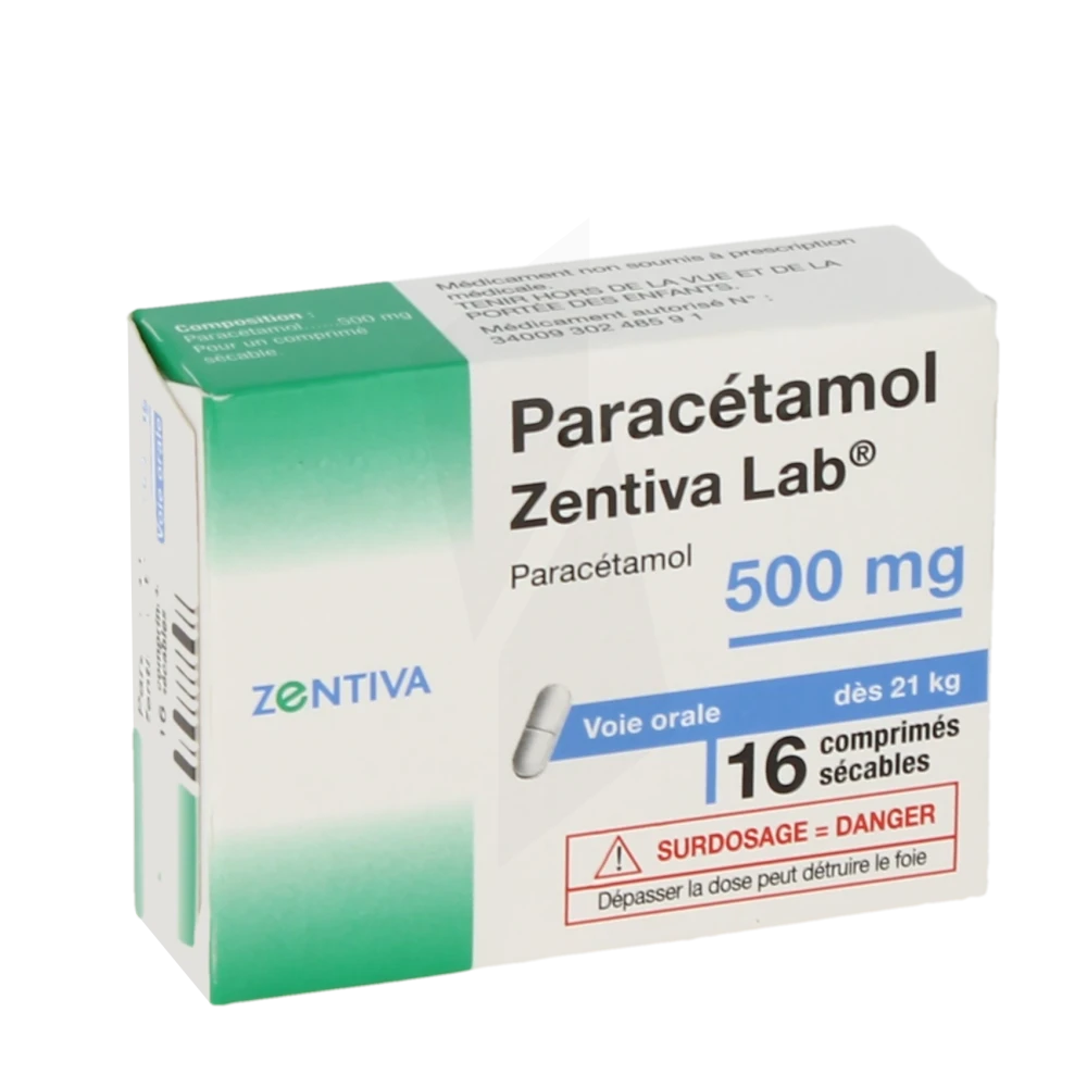 Paracetamol Zentiva Lab 500 Mg, Comprimé Sécable