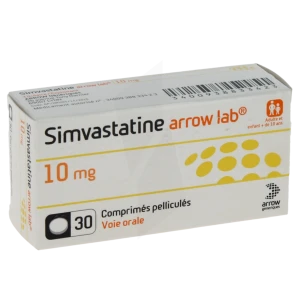 Simvastatine Arrow Lab 10 Mg, Comprimé Pelliculé