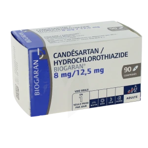 Candesartan/hydrochlorothiazide Biogaran 8 Mg/12,5 Mg, Comprimé