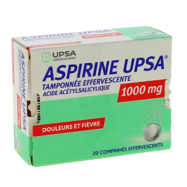 Aspirine Upsa Tamponnee Effervescente 1000 Mg, Comprimé Effervescent