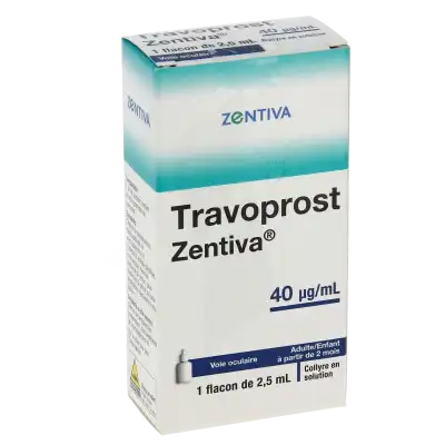 Travoprost Zentiva 40 Microgrammes/ml, Collyre En Solution à Bordeaux