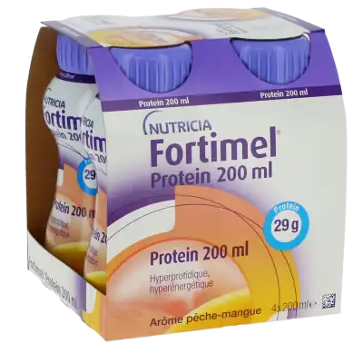 Fortimel Protein Nutriment Pêche Mangue 4 Bouteilles/200ml