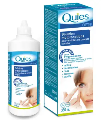 Quies Optik Solution Lentille Souple Multifonctions Fl/360ml + Etui à GRENOBLE