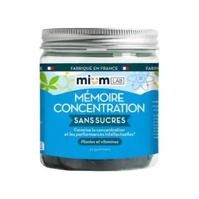 Miumlab Gummies Mémoire Concentration Sans Sucre Gommes Pot/42 à Saint-Gervais-la-Forêt