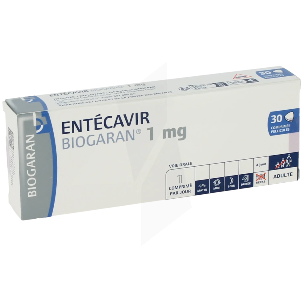 Entecavir Biogaran 1 Mg, Comprimé Pelliculé