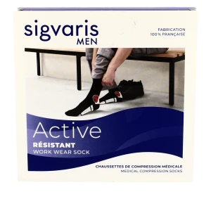 Sigvaris Active Resistant Chaussettes  Homme Classe 2 Noir X Large Long