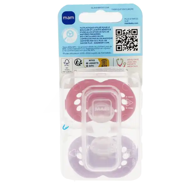 Mam Original Sucette Nuit Silicone +18mois B/2