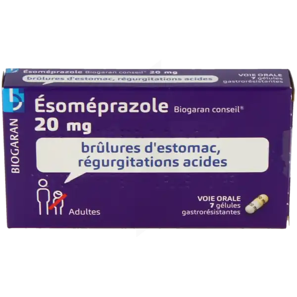 Esomeprazole Biogaran Conseil 20 Mg, Gélule Gastrorésistante