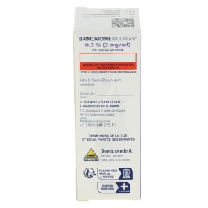 Brimonidine Biogaran 0,2 % (2 Mg/ml), Collyre En Solution