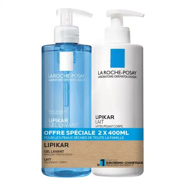 La Roche Posay Lipikar Gel Lavant Apaisant Protecteur T/400ml + Lait