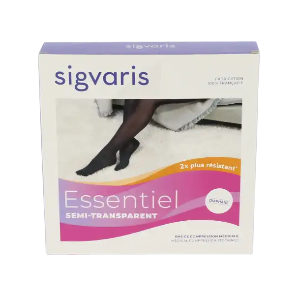 Sigvaris Essentiel Diaphane Semi-transparent Bas Auto-fixants Morpho- Classe 2 Femme Dune Normal Xl