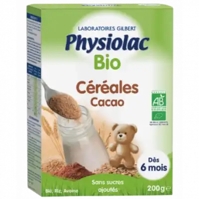 Physiolac Cereales Bio Farine Chocolat B/200g à MONTPELLIER