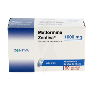Metformine Zentiva 1000 Mg, Comprimé Pelliculé