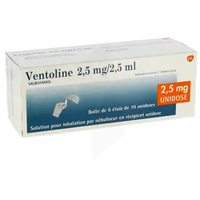 Ventoline 2,5 Mg/2,5 Ml, Solution Pour Inhalation Par Nébuliseur En Récipient Unidose à ROMORANTIN-LANTHENAY