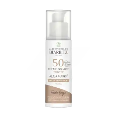 Laboratoires De Biarritz Algamaris Spf50 Crème Solaire Teintée Beige Bio Fl Pompe/50ml à CHALON SUR SAÔNE 