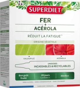 Superdiet Fer + Acérola Solution Buvable 20 Unidoses