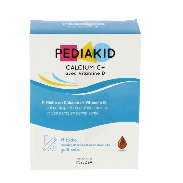 Pédiakid Calcium C+ Poudre Orale Cola 14 Sticks