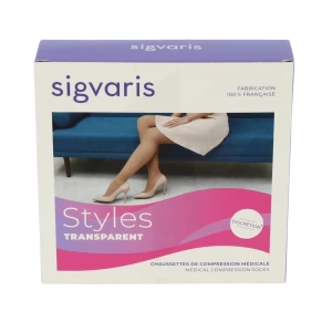 Sigvaris Styles Transparent Chaussettes  Femme Classe 2 Beige 130 Medium Normal