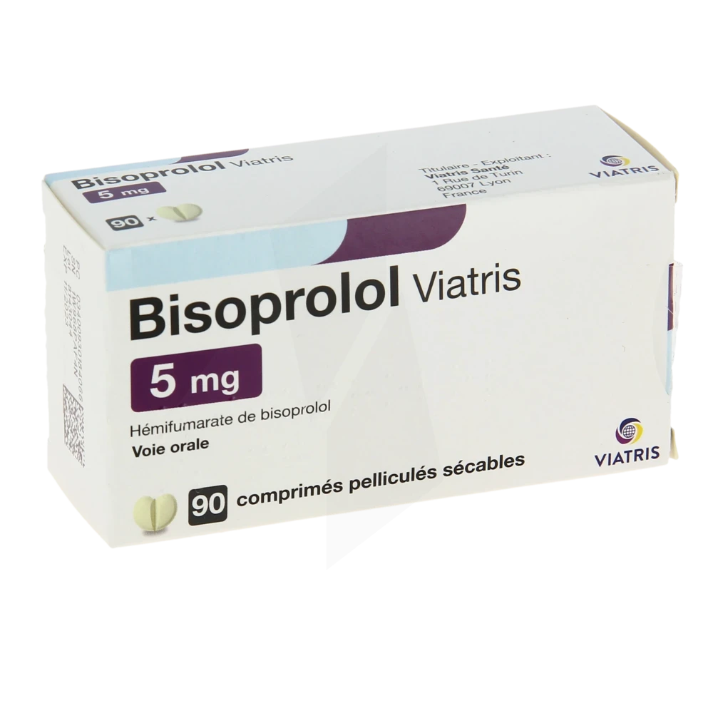 Bisoprolol Viatris 5 Mg, Comprimé Pelliculé Sécable