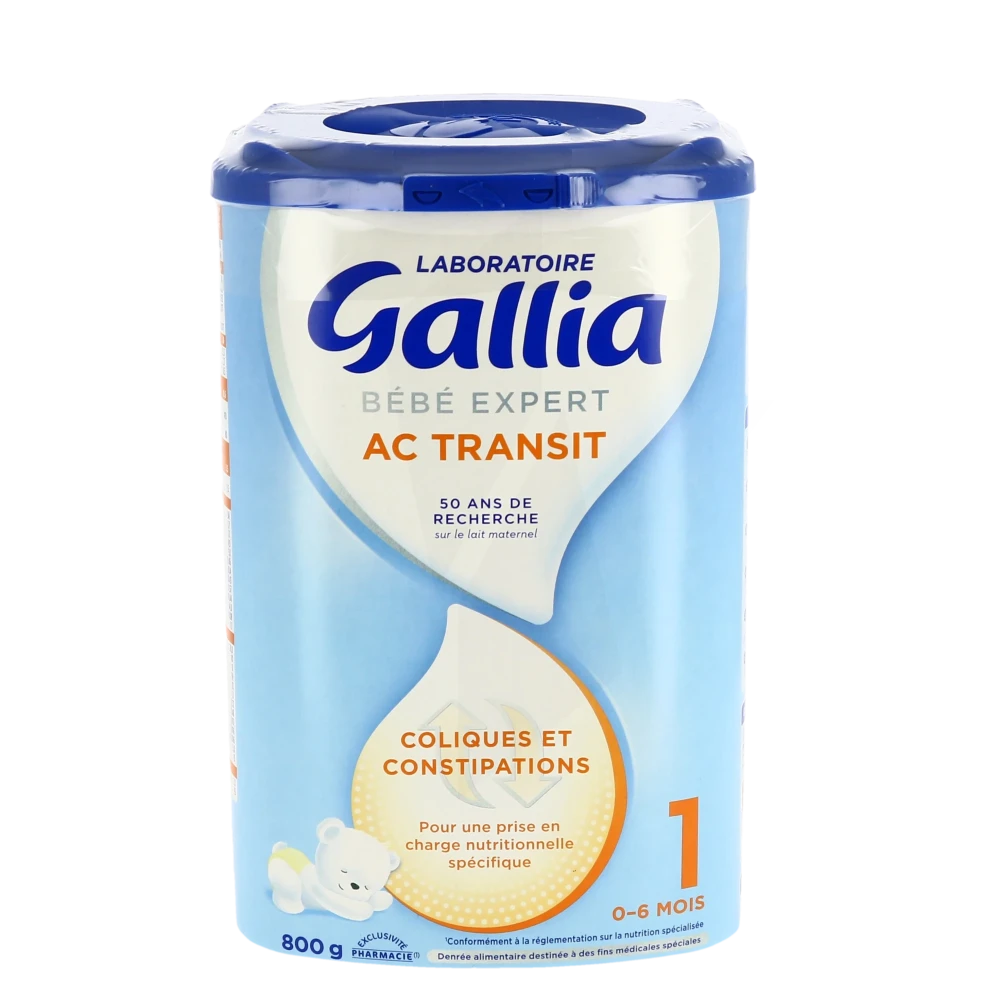 GALLIA Bébé Expert AC1 Transit Bte/800g - Lait en Poudre Anti Coliques  Nourrissons de 0 à 6 mois