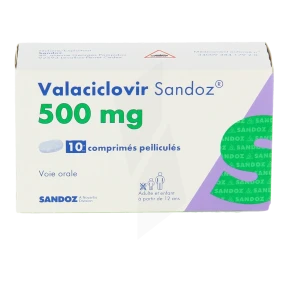 Valaciclovir Sandoz 500 Mg, Comprimé Pelliculé