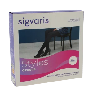Sigvaris Styles Opalis Opaque Chaussette Classe 2 Femme Noir Long S