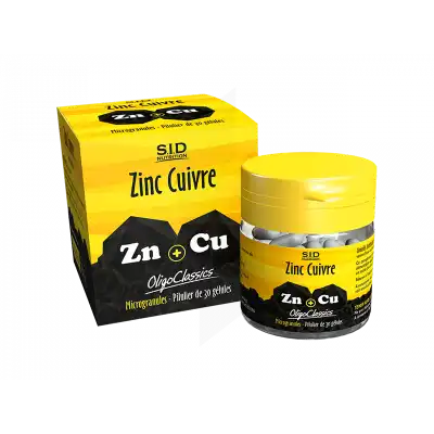 Sid Nutrition Oligoclassics Zinc Cuivre Gélules B/30 à CUSY