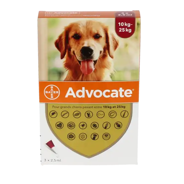 Advocate 250 Mg + 62,5 Mg Solution Pour Spot-on Pour Grands Chiens, Solution Pour Spot-on