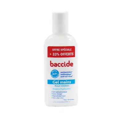 Baccide Gel Mains Désinfectant Peau Sensible 75ml+33% à MANDUEL